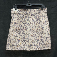 NWT Wmns MAURICES Leopard Print Faux Suede Button Up Short Mini Skirt Sz 10