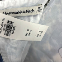 NWT Wmns ABERCROMBIE & FITCH Linen Cotton Blend Blue Floral Dress Sz MT MSRP$70