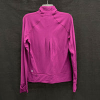 Wmns LULULEMON Purple Partial Zip Mock Neck Athletic Stretch Sweatshirt Sz 10