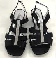 David Tate Black & Rhinestone Event Gladiator Heeled Sandals Women’s Sz 10WW