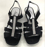 David Tate Black & Rhinestone Event Gladiator Heeled Sandals Women’s Sz 10WW