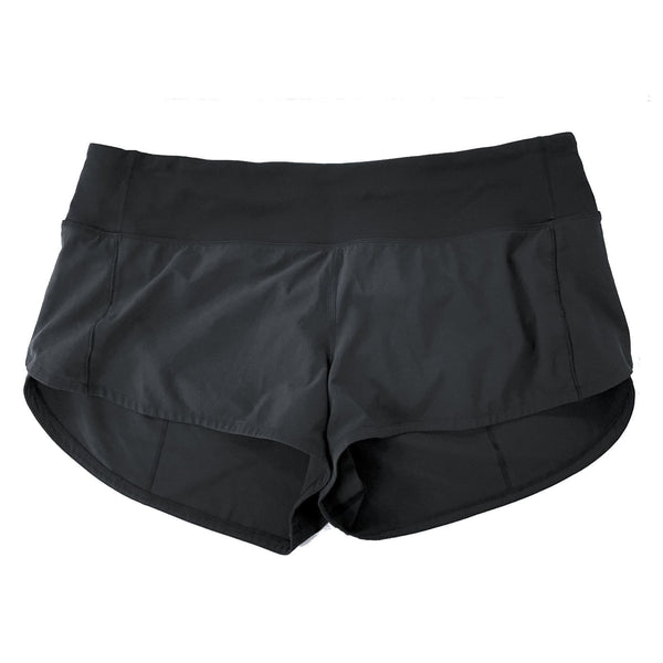 Wmns Lululemon Black Speed Up Athletic Active Shorts Sz 6