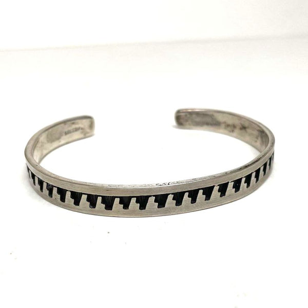 Mexico Sterling 925 Overlay Design Cuff Bracelet, 21.63g