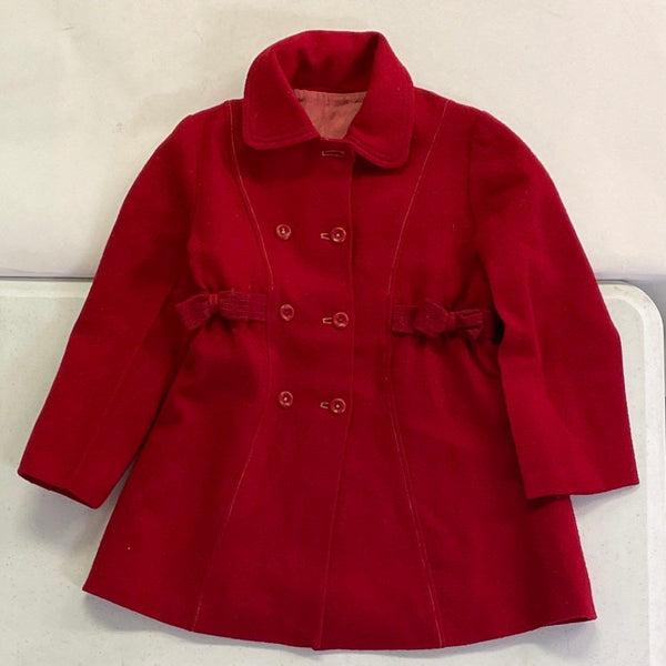 Girls VTG 1950s Red Overcoat