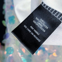 NWT Women's TORRID Funky White Holographic Sequin Short Sleeve Party Shirt Sz 3X