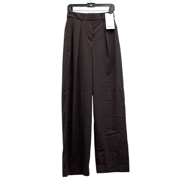 NWT Wmns LULULEMON Brown Pleat Front High Rise Trouser Active Dress Pants Sz 2