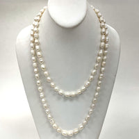 48" Knotted Genuine Pearl Rope Length Necklace, 89.65g