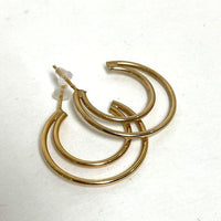 14K Yellow Gold Double C Hoop Earrings, 2.78g