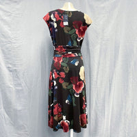 NWT Wmns G.H. BASS & CO. Brown Watercolor Floral A-Line Midi Dress Sz 8 MSRP$90