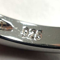 Sterling Silver Wave Band Ring w/ Single Diamond Accent Size 8.25, 2.66g
