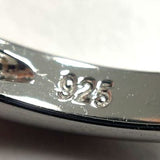 Sterling Silver Wave Band Ring w/ Single Diamond Accent Size 8.25, 2.66g