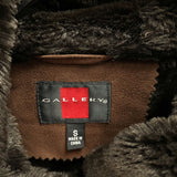 Wmns Y2k GALLERY Dark Brown Faux Sheepskin Suede Fur Lined Long Coat Jacket Sz S