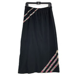 Wmns 90s Vintage MICHAEL SIMON Lite 100% Cotton Black Long Maxi Skirt Sz M