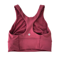 Wmns LULULEMON Soft Red Wunder Train Long Line Athletic Sports Bra Sz 4 C/D