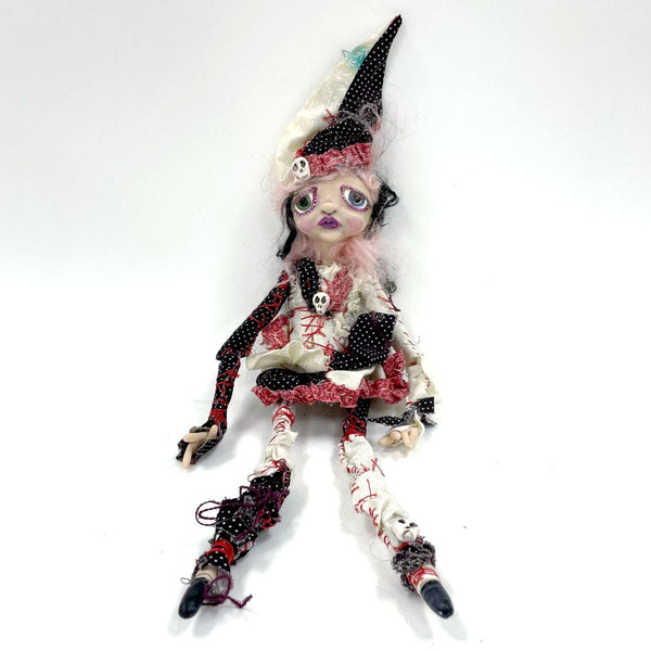 Lulu Lancaster Original 2011 Sculpted Gothic Clown Doll 16" Collectible