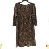 Women's Talbots Brown Animal Print Dress, Size 16W, 41" Length, NWT