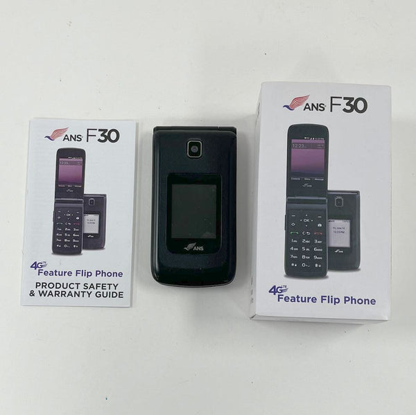 ANS F30 4G LYE Feature Flip Phone 8GB Reset in Box - TESTED