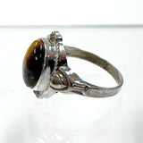 925 Sterling Silver Vintage Style Cats Eye Ring SZ - 6