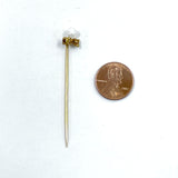 Vintage 14K Stick Pin w 22K+ Gold Nuggets & River Pearl, 1.57g