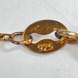 Gold Over Sterling Silver 8.5x6mm Faux Opal Solitaire Necklace, 17.75" Adj 1.46g