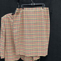 NWT Wmns 90s Vintage JOHN MEYER Wool Gingham 2pc Skirt Suit Set Sz 22 MSRP$140