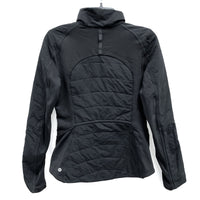 Wmns LULULEMON Black Another Mile Mock Neck Zip Up Quilted Jacket Sz 4