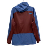 Mens THE NORTH FACE Dark Red & Blue Zip Up Hoodie Sweater Sz L