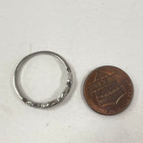 Sterling Silver Twist Design Band Ring w/ Cubic Zirconia Accents Size 9.5, 1.93g