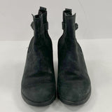 Ugg Indra Black Leather Wedge Ankle Boots Women's Sz 8