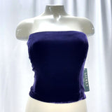 NWT Wmns LAUREN RALPH LAUREN Purple Velvet Strapless Bustier Top Sz 6 MSRP$139