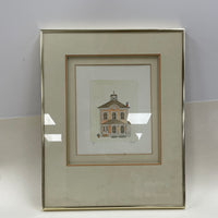 Ltd/500 Ed Framed Etching w Wash of Old House - Joni?