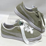 Puma Suede Sage Green & White Lace Up Flat Bottom Shoes Women’s Sz 8