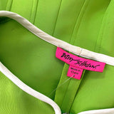 Wmns BETSEY JOHNSON Lime Green Retro Sleeveless Pleated Zip Up A-Line Dress Sz 4