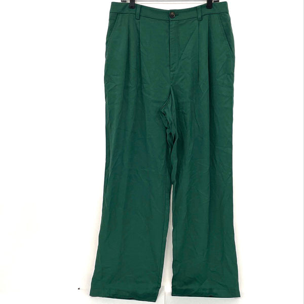 NWT Loft Green Pleated Front Wide Leg Pants Women’s Sz 12