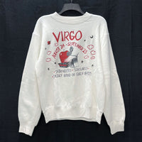 80s Vintage National Screenprint White VIRGO Horoscope Graphic Sweatshirt Sz S