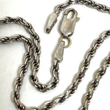 21.5" 14K White Gold 1.65mm French Rope Chain Necklace, 6.61g