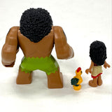 Moana, Maui, And Hei Hei LEGO Minifigures From 41150 Moana's Ocean Voyage