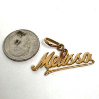 14K Yellow Gold "Melissa" Name Pendant, 1.77g