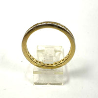 Gold Over Sterling Sz 9 2.8mm Wide CZ Eternity-Style Stacker Ring, 2.53g
