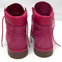 Timberland Pink Leather Lace Up Boots Girls Sz 4.5