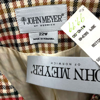 NWT Wmns 90s Vintage JOHN MEYER Wool Gingham 2pc Skirt Suit Set Sz 22 MSRP$140