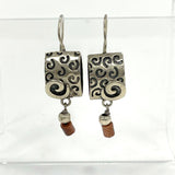 SILPADA Sterling Silver Etched Swirl Sandstone Dangle Earrings W0895