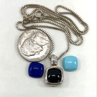 925 Sterling Silver Changeable Gemstone Pendant Includes 3 Gemstones 5.53 Grams