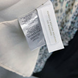 NWT Wmns LOFT Off White & Blue Leopard Print Chiffon Tiered Puff Sleeve Dress M