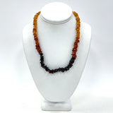 8-12mm Amber Nugget Graduated Color Ombre Necklace 20"