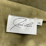 Wmns 90s Vintage JOSE LUIS Green Suede Leather Lightweight Button Up Jacket Sz 8