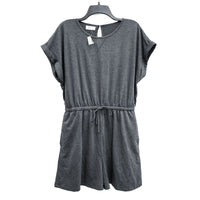 NWT Wmns 24/7 by MAURICES Gray Heather Casual Drawstring Waist Romper Sz L