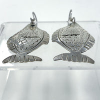 925 Sterling Silver Catch Of The Day Fish Dangle Earrings