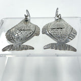 925 Sterling Silver Catch Of The Day Fish Dangle Earrings