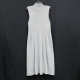 NWT Wmns ELIE TAHARI Gray Ribbed Knit Sleeveless A-Line Midi Sweater Dress Sz XL